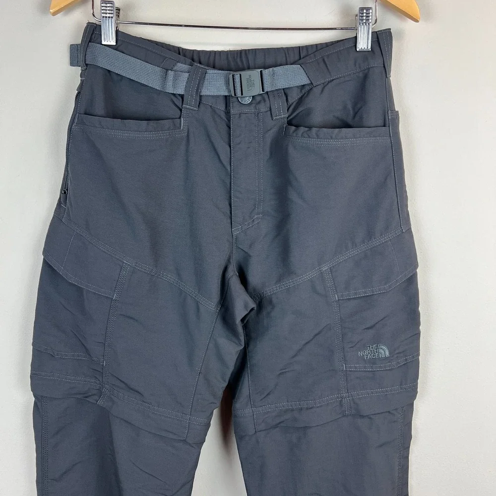 The North Face Convertible Cargo Pants Shorts Mens Small Gray Belted Hiking S
